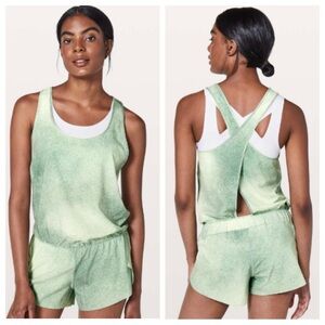 Lululemon Chase Me Onsie Romper Size 8 Citrus Gray Speckle